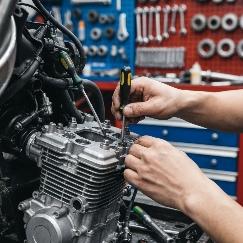 엔진 수리 현장